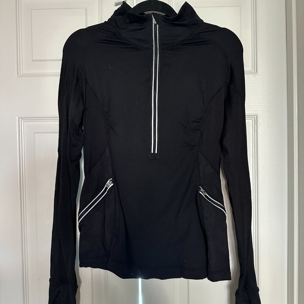 lululemon womens black jacket pullover top size 6, worn once